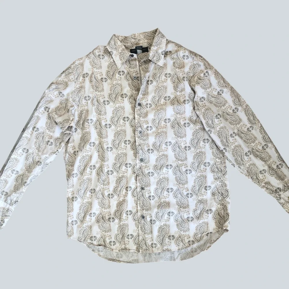 Banana Republic‎ Men's Button Front Paisley Business Casual Cotton Shirt Sz L